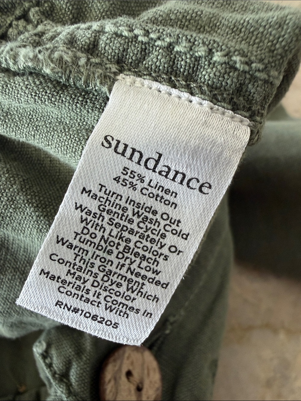 Sundance Rivera Utility Pants Linen Cotton Blend Button Fly Boho Size 8 NEW - Picture 3 of 5